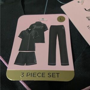 Juicy Couture Black 3pc Pajama Set